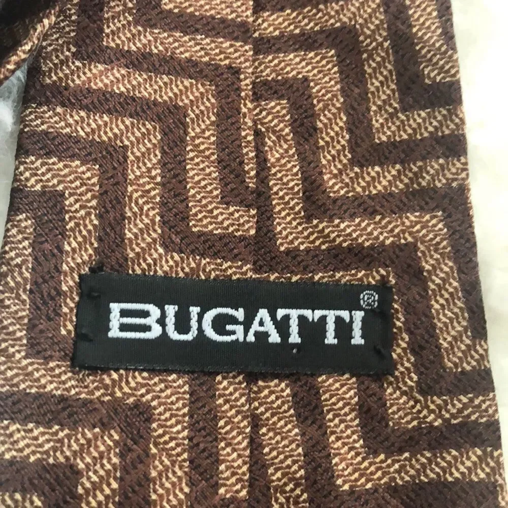 Bugatti Italian silk Brown pattern tie chevron